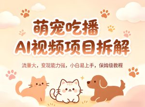 AI 萌宠吃播视频项目拆解 新手可落地实操教程（哈）- 哈蒙副业社