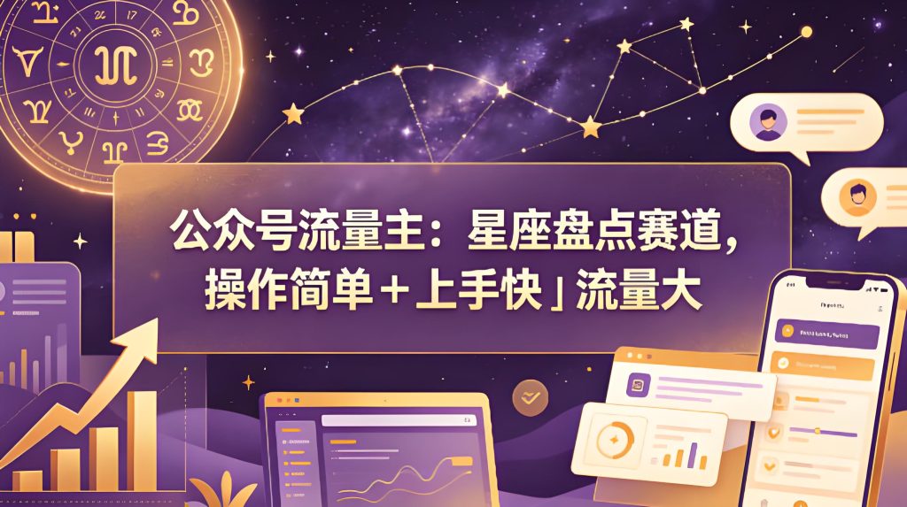 公众号流量主星座盘点赛道 新手易上手实操教程（哈）- 哈蒙副业社