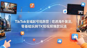TikTok全域起号陪跑营 零基础海外短视频玩法（哈）- 哈蒙副业社
