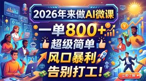 2026 AI 微课制作实操教程 零基础可做轻量副业（哈）- 哈蒙副业社