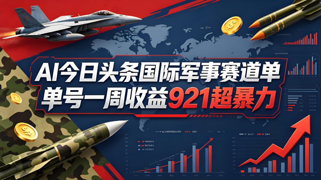 AI 今日头条国际军事赛道 流量扶持 AI 创变现实操教程（哈）- 哈蒙副业社