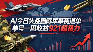 AI 今日头条国际军事赛道 流量扶持 AI 创变现实操教程（哈）- 哈蒙副业社