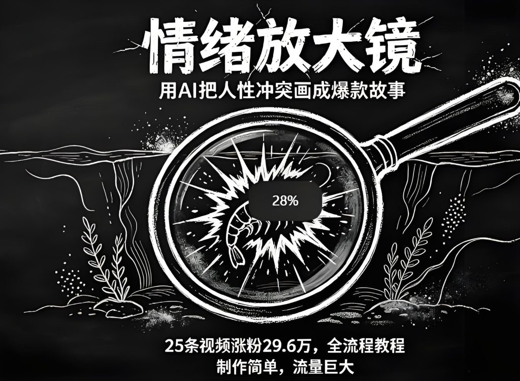 AI 制作情绪放大镜视频 新手可做全流程教程（哈）- 哈蒙副业社
