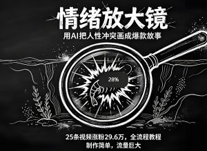 AI 制作情绪放大镜视频 新手可做全流程教程(哈)- 哈蒙副业社