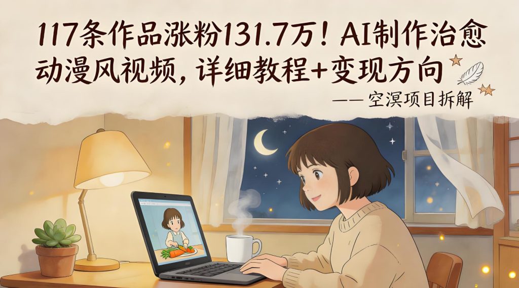 AI 制作治愈动漫风视频 实操教程与变现方向分享（哈）- 哈蒙副业社