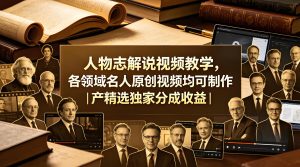 人物志解说视频制作教学 分成收益实操创作指南（哈）- 哈蒙副业社