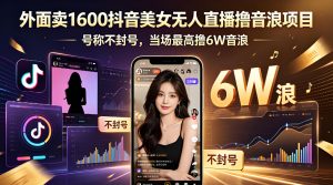 抖音 AI 美女无人直播音浪变现合规实操教程（哈）- 哈蒙副业社