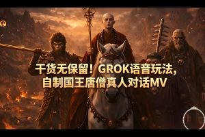 零基础学 GROK 语音玩法 自制国王唐僧真人对话 MV（哈）- 哈蒙副业社