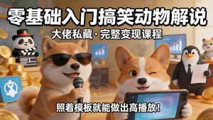 零基础入门搞笑动物解说 完整变现实操课程（哈）- 哈蒙副业社