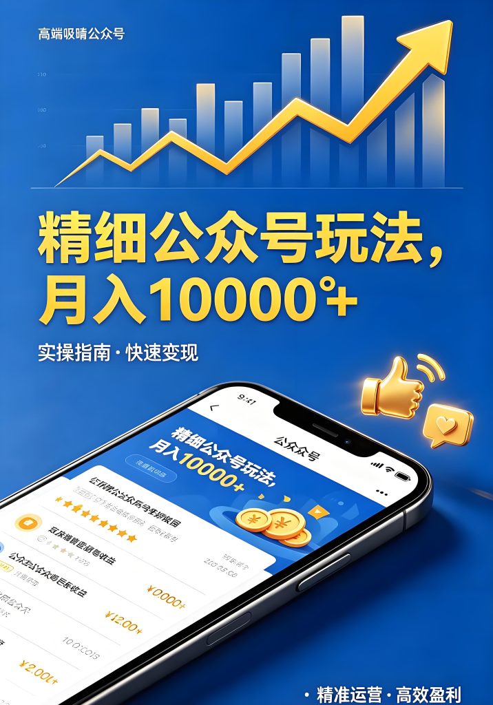 精细公众号玩法 垂直运营变现实操指南（哈）- 哈蒙副业社