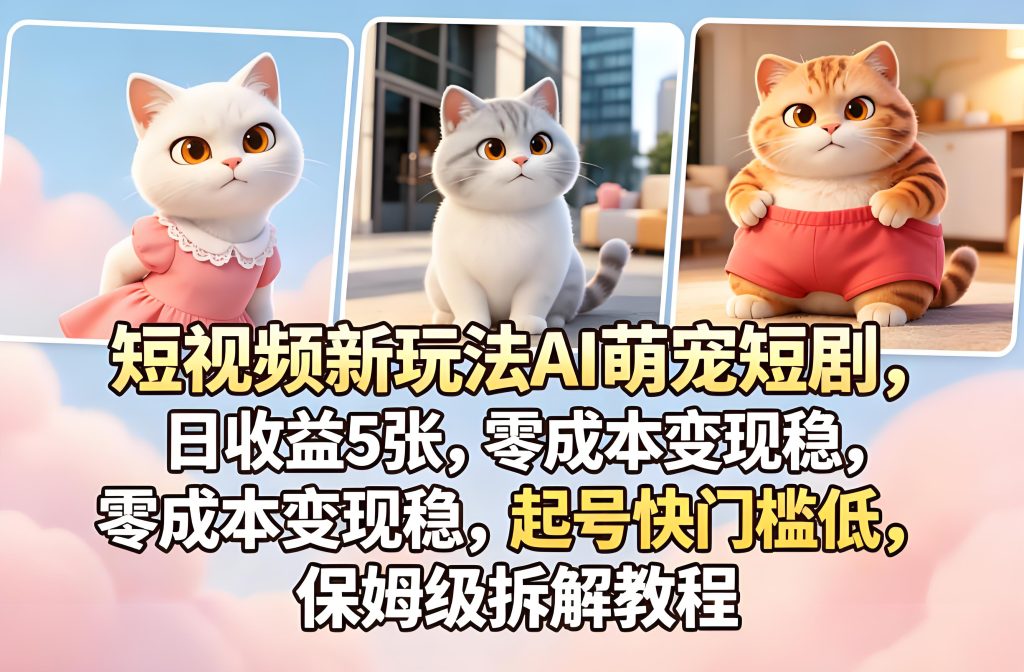 短视频 AI 萌宠短剧副业实操保姆级教程（哈）- 哈蒙副业社