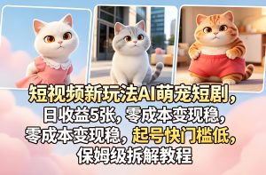 短视频 AI 萌宠短剧副业实操保姆级教程（哈）- 哈蒙副业社