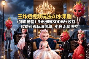 AI 水果狗血短剧短视频实操 新手无脑复刻教程（哈）- 哈蒙副业社