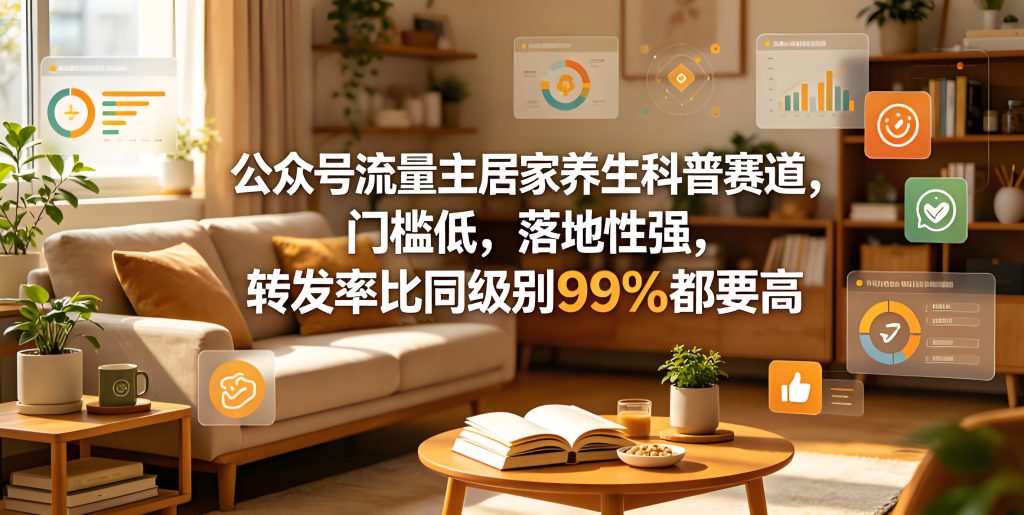 公众号居家养生科普流量主赛道运营详解(哈)- 哈蒙副业社