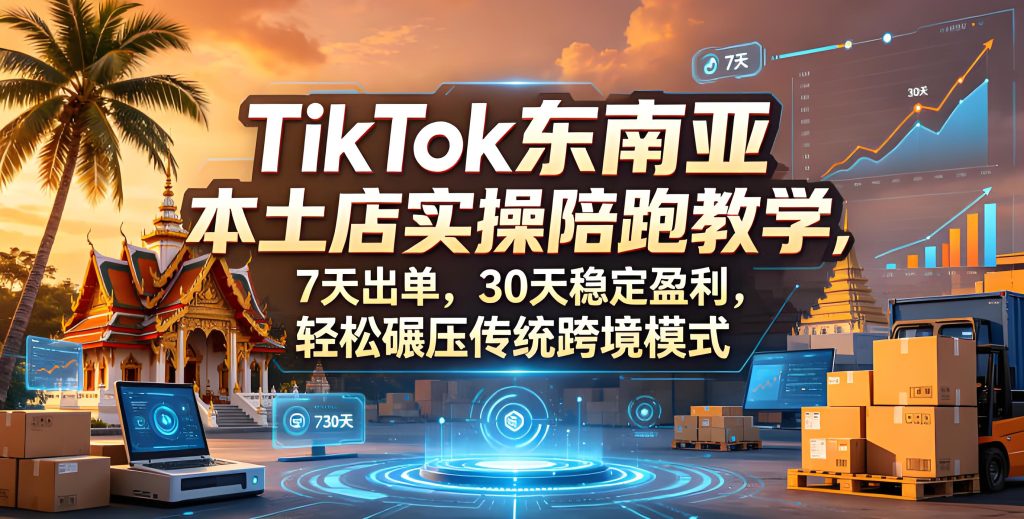 TikTok 东南亚本土店实操陪跑 新手跨境电商教学(哈)- 哈蒙副业社