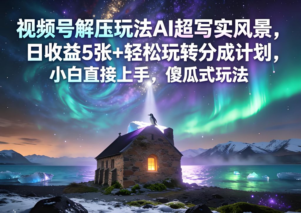 视频号 AI 超写实风景解压玩法实操教程（哈）- 哈蒙副业社