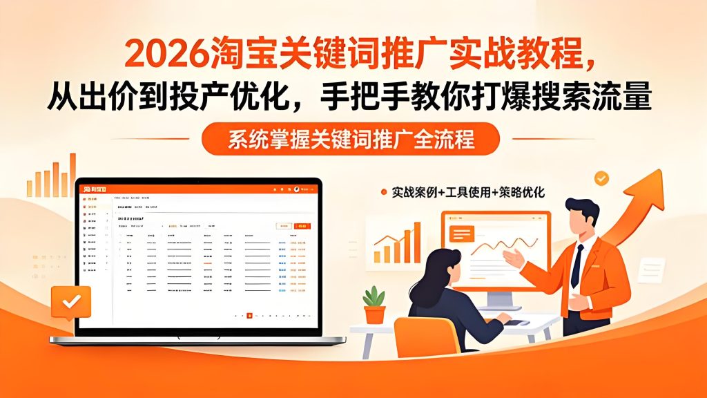 2026 淘宝关键词推广实战 出价投产优化搜流教程（哈）- 哈蒙副业社