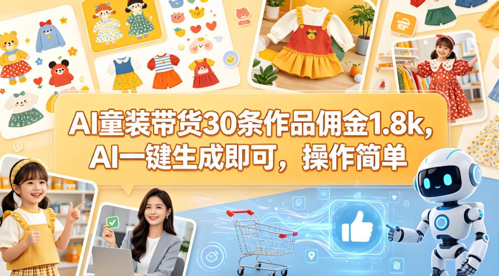 AI 童装带货赛道手机实操 零基础手把手教程（哈）- 哈蒙副业社