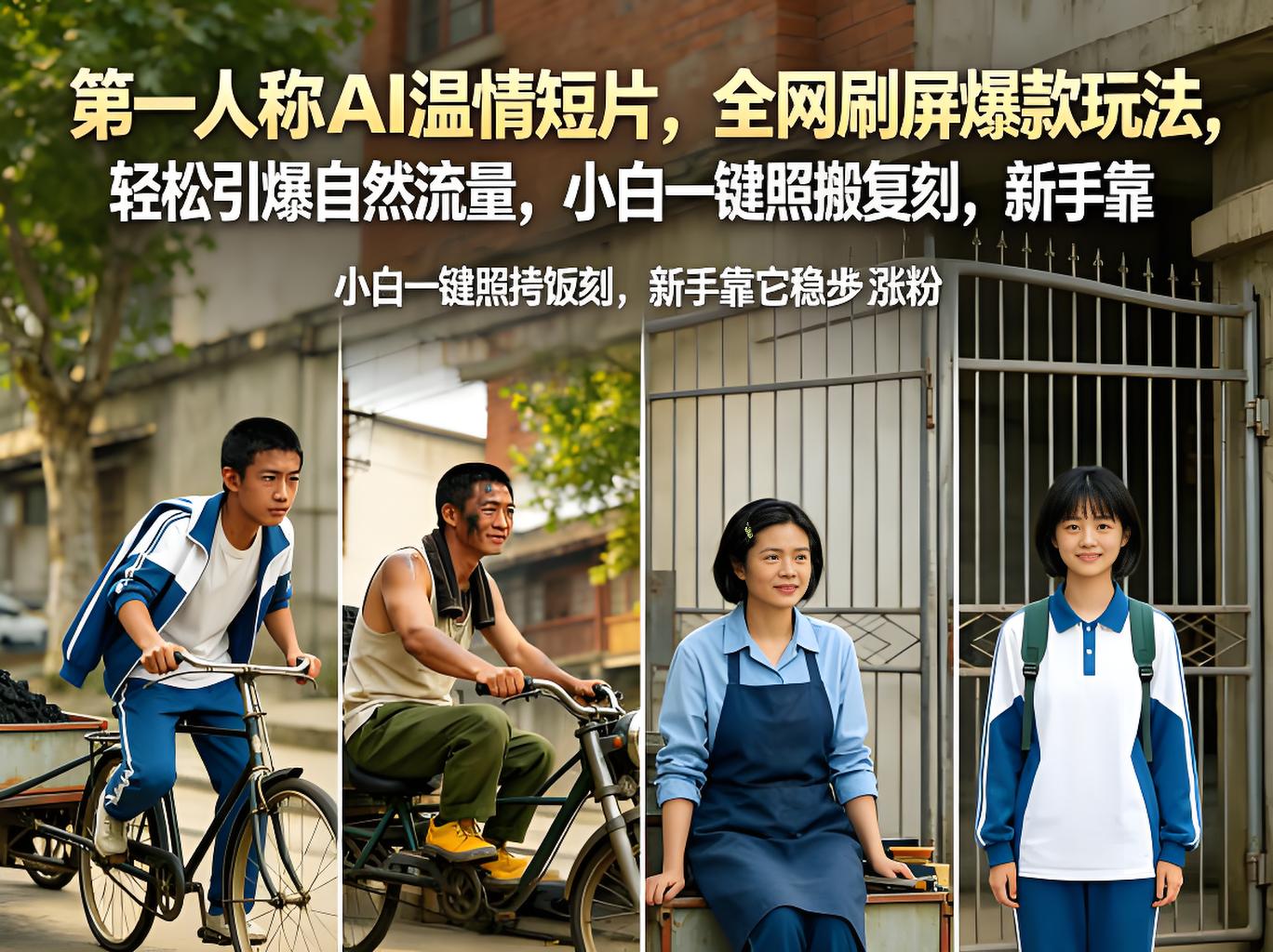 AI第一人称温情短片实操教程：引爆自然流量，小白稳步涨粉变现（哈）- 哈蒙副业社