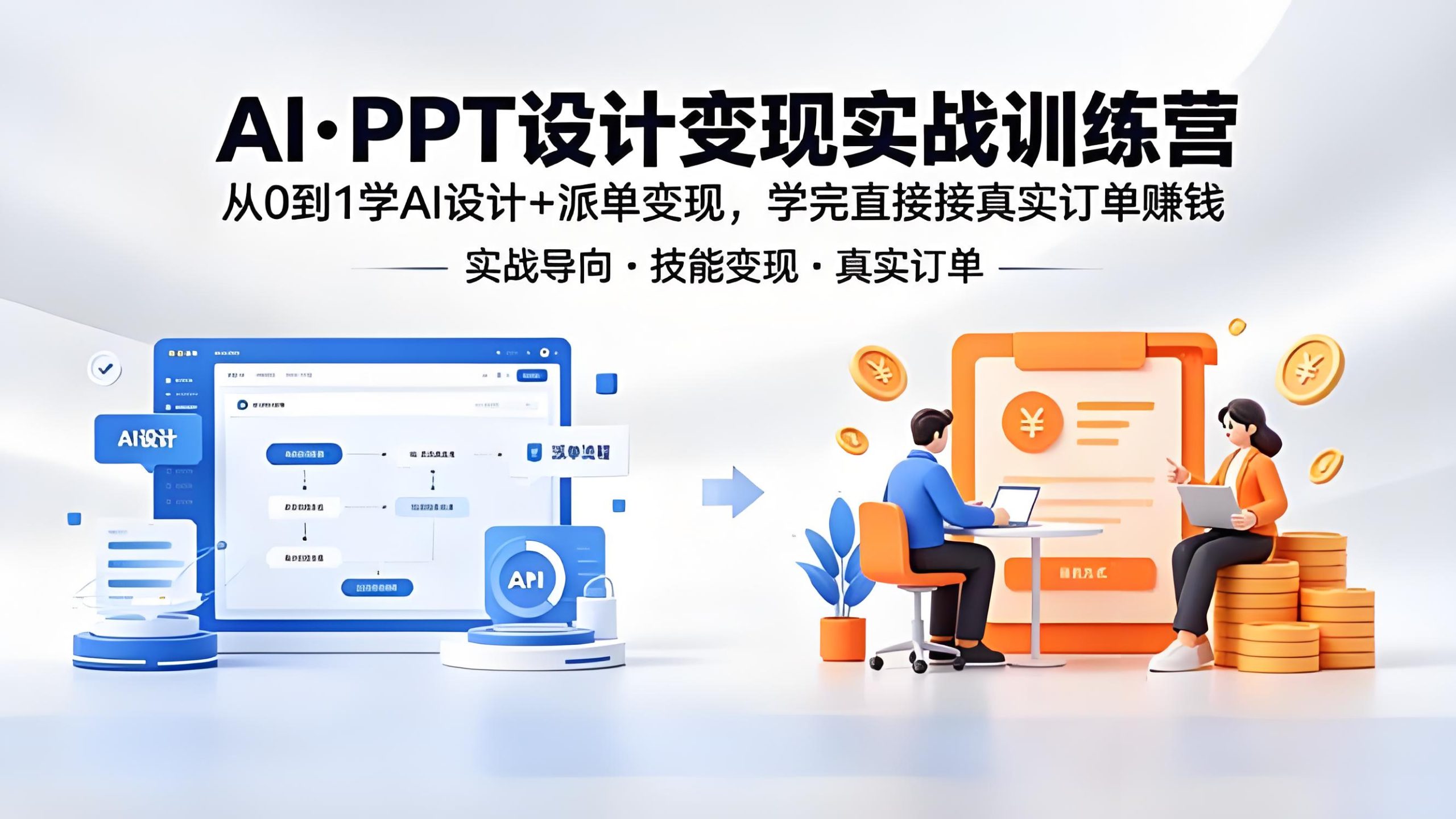 AI+PPT设计变现实战：零基础接单实操，派单池真实订单交付（哈）- 哈蒙副业社