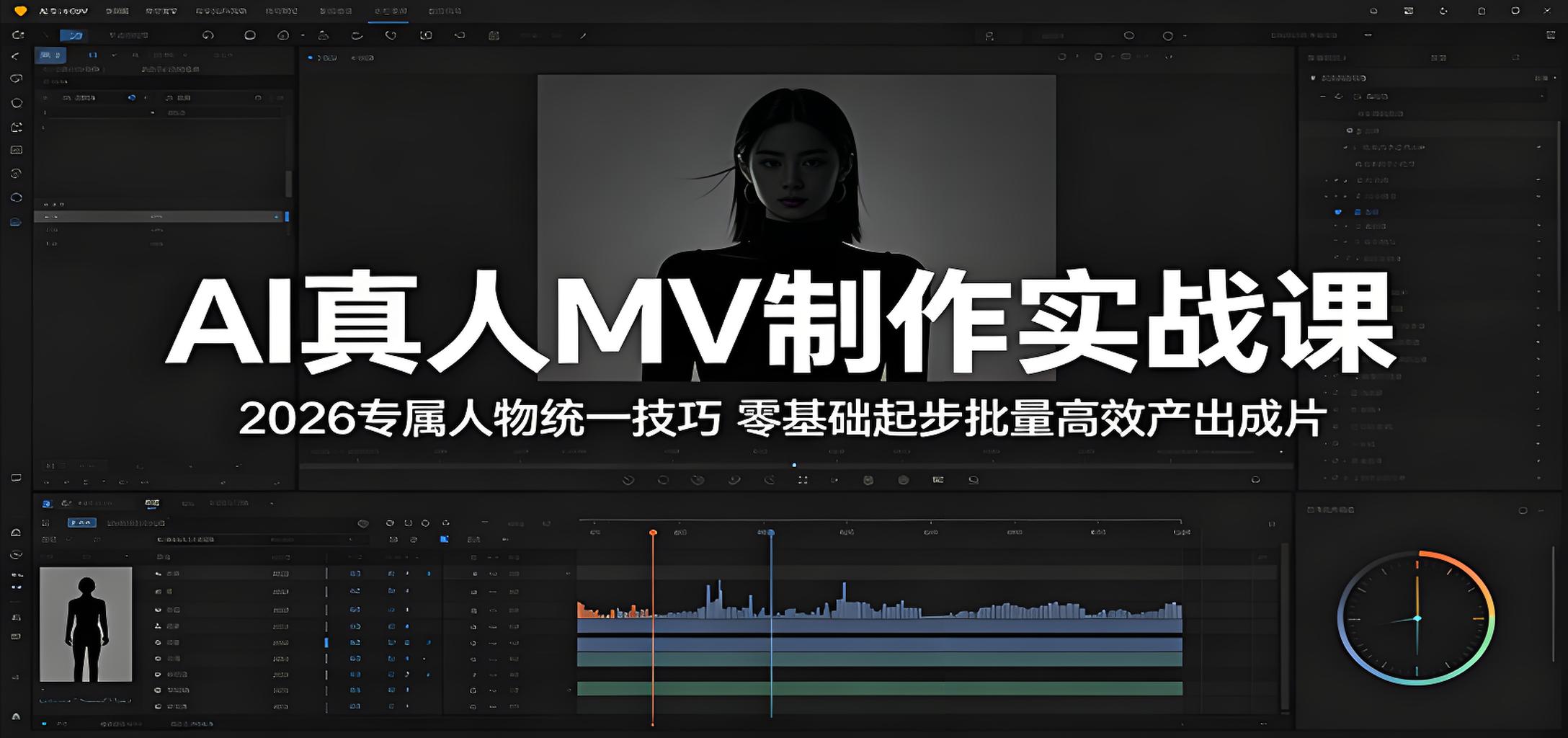 AI真人MV制作实战教程：破解人物一致性难题，零基础批量出片（哈）- 哈蒙副业社