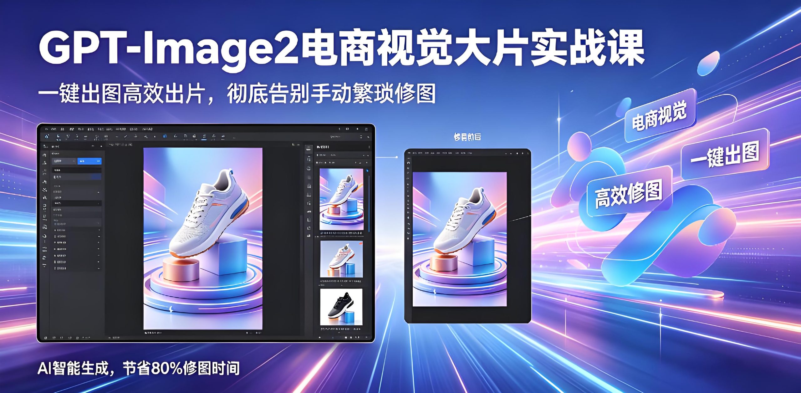 GPT-Image2电商视觉大片实战课：一键出图高效出片，彻底告别手动繁琐修图（哈）- 哈蒙副业社