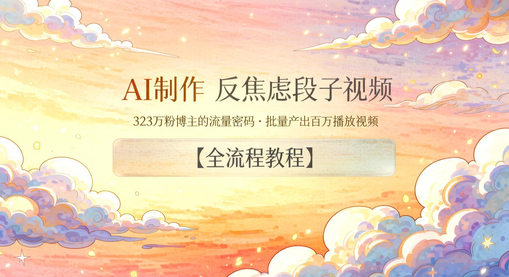 AI制作反焦虑段子视频揭秘：323W粉博主流量密码，批量打造百万播放全流程（哈）- 哈蒙副业社