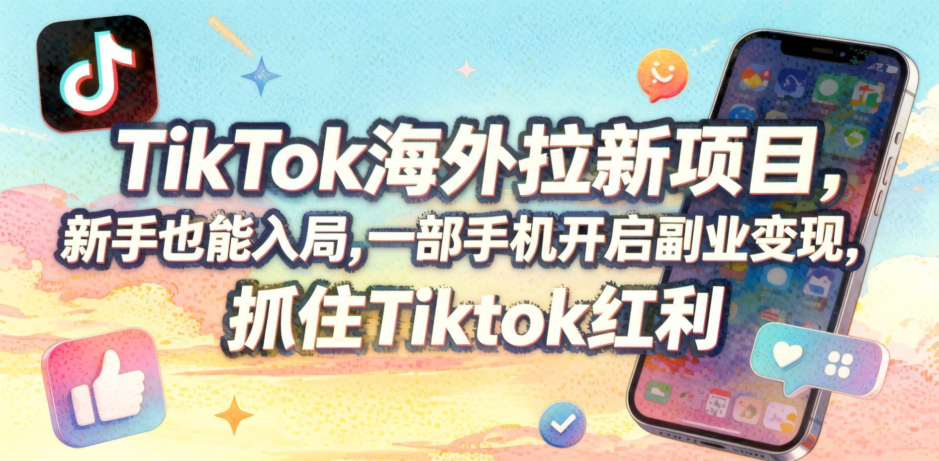 TikTok海外拉新项目实战：AI工具推广+短视频剪辑，新手一部手机开启副业变现（哈）- 哈蒙副业社