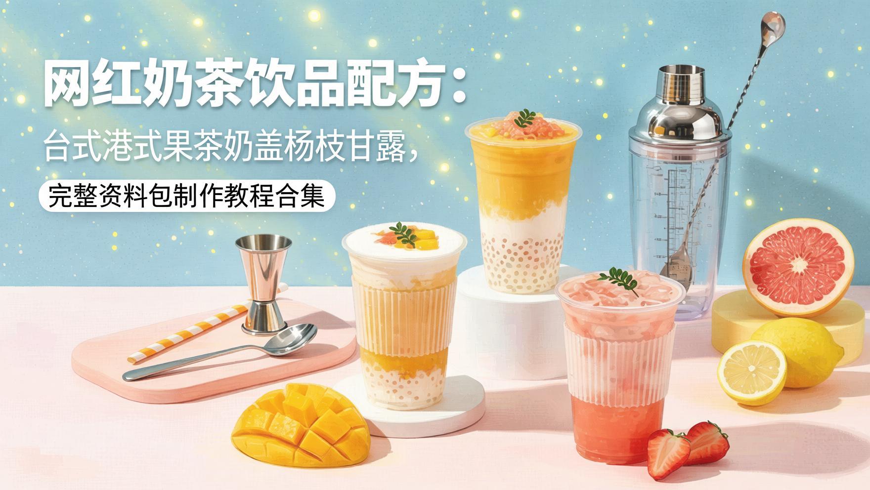 网红奶茶饮品配方教程合集：台式港式果茶奶盖制作与开店全流程指导（哈）- 哈蒙副业社