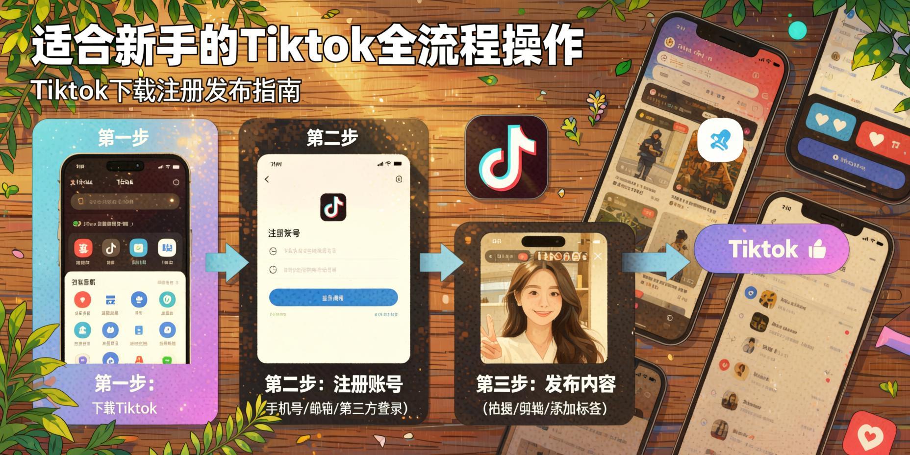 Tiktok下载注册发布全流程指南，新手零基础轻松入门运营（哈）- 哈蒙副业社