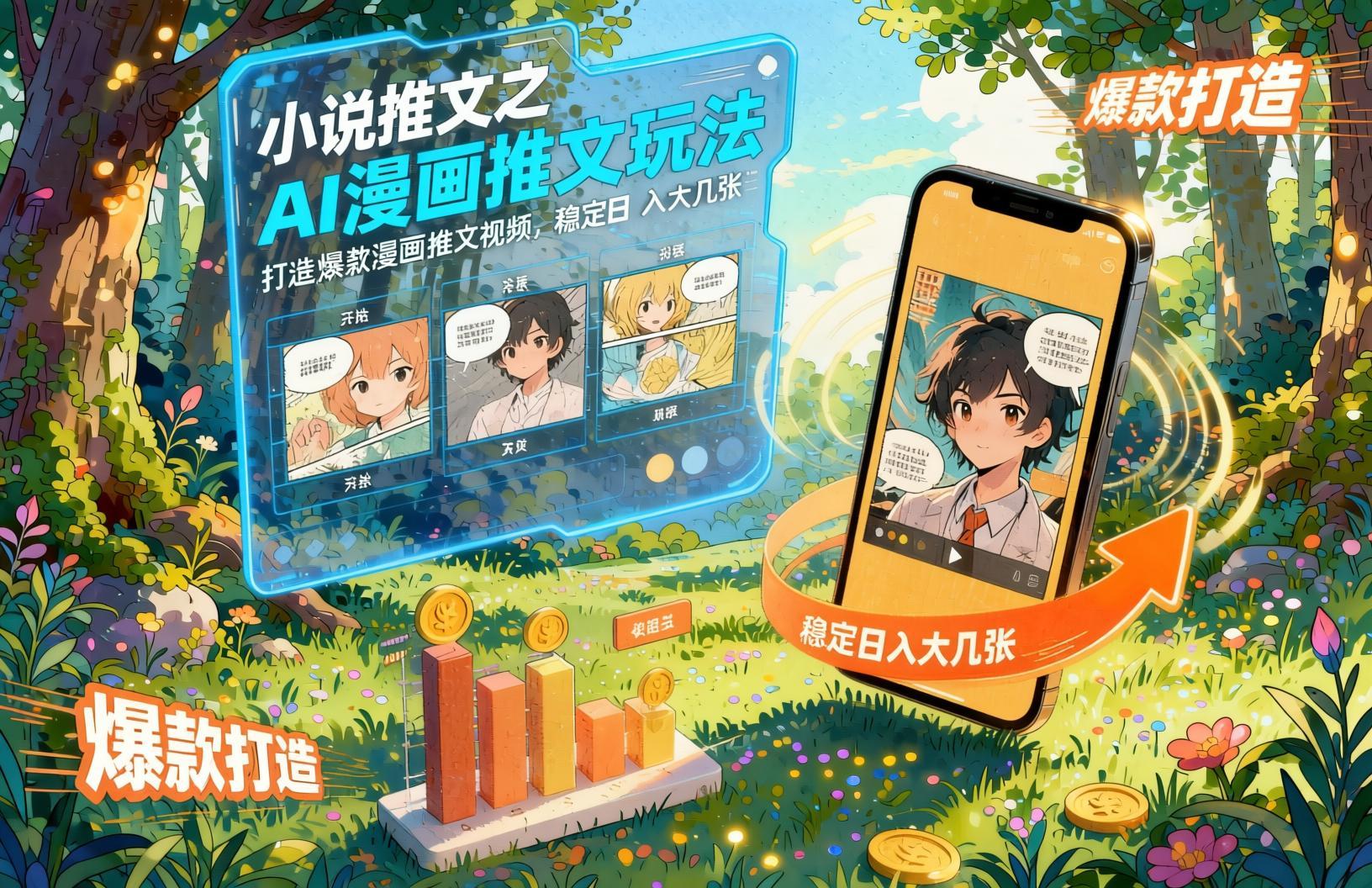 小说推文AI漫画玩法实战：打造爆款视频，高转化沉浸式体验（哈）- 哈蒙副业社