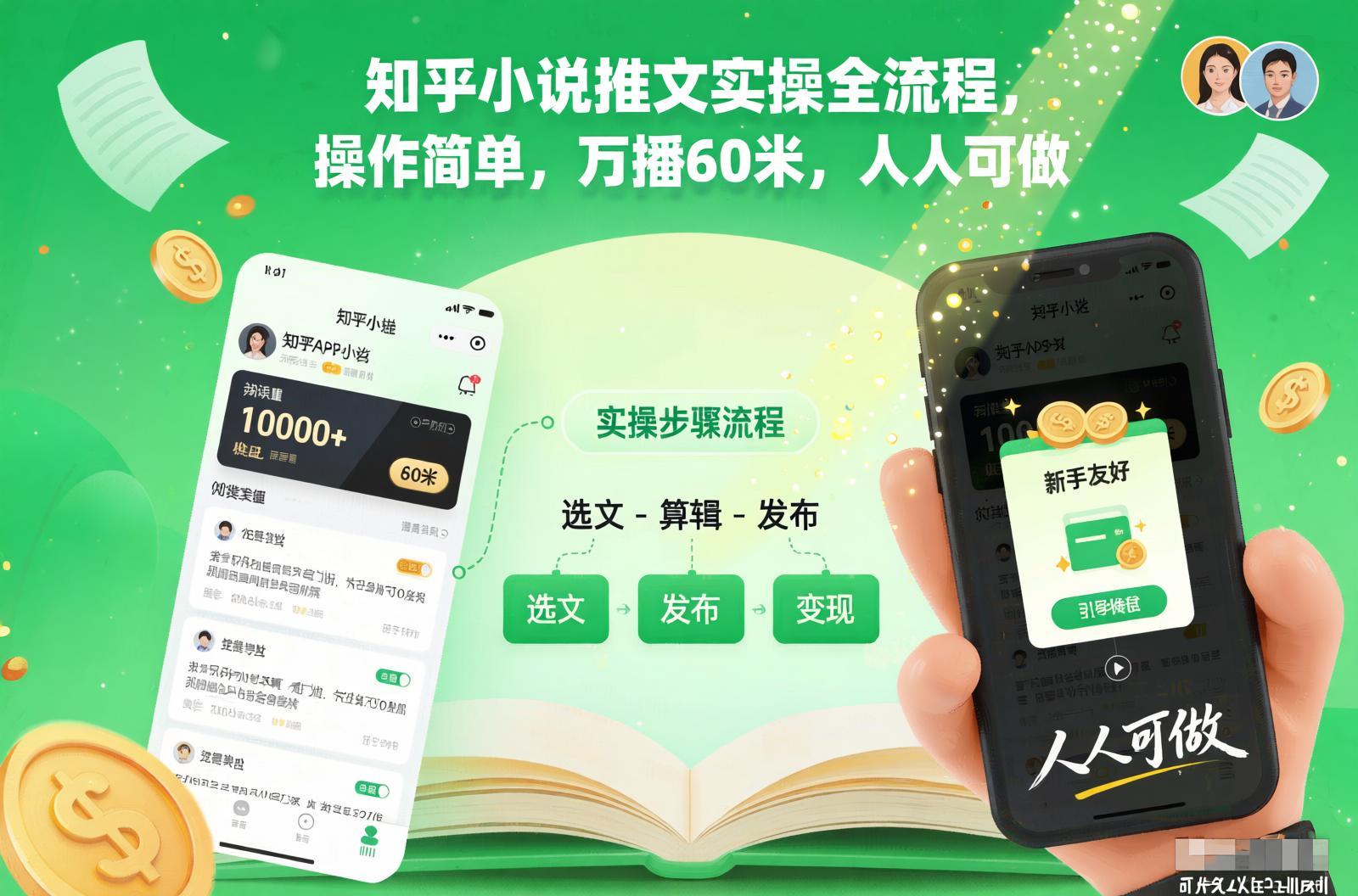 知乎小说推文实操全流程：高佣金变现玩法，小白轻松上手（哈）- 哈蒙副业社