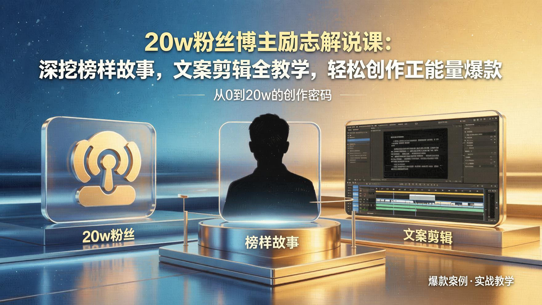 20w粉丝博主亲授：励志解说全流程，深挖榜样故事+文案剪辑，打造正能量爆款（哈）- 哈蒙副业社