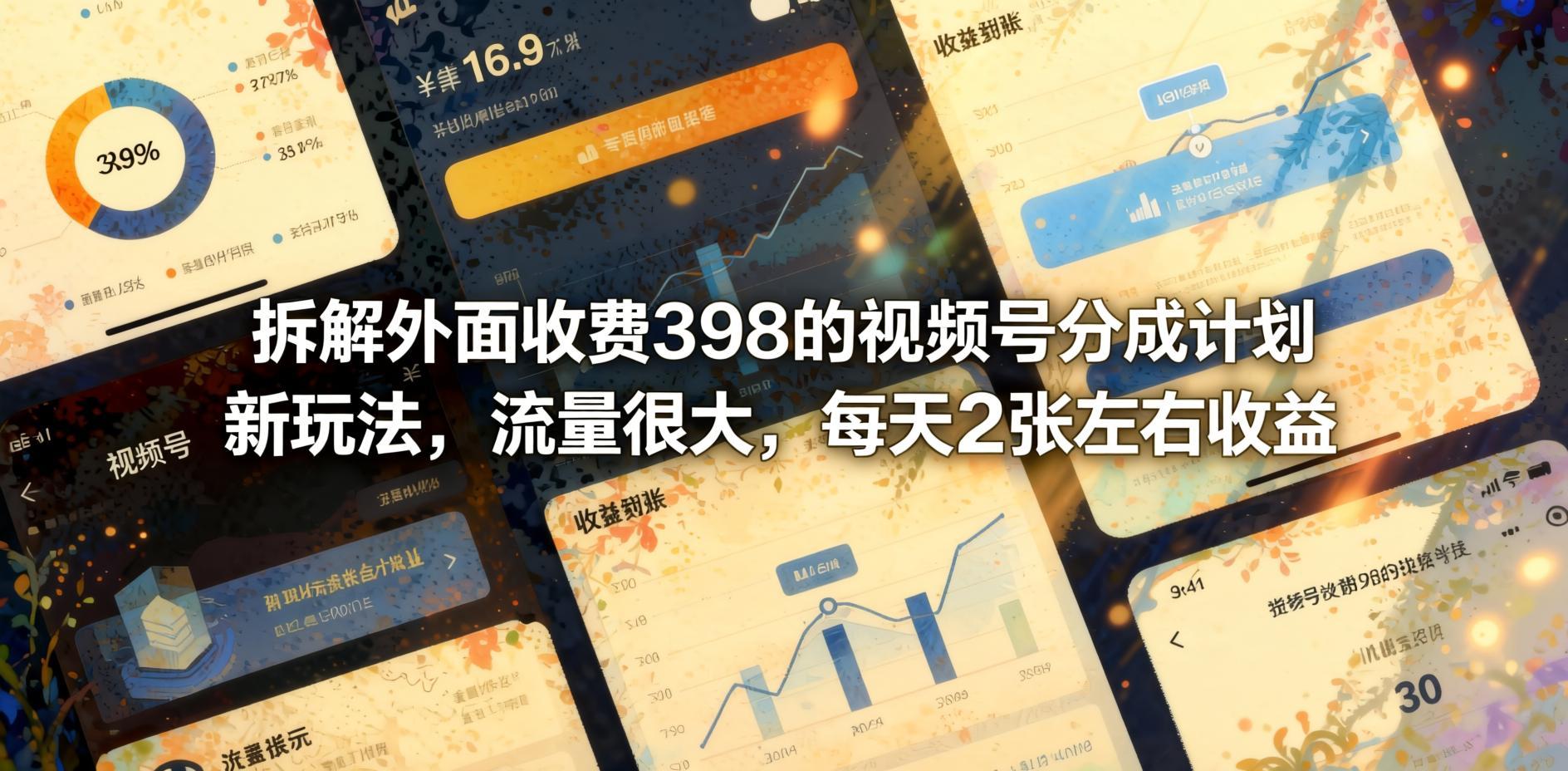 视频号分成计划新玩法拆解：外面收费398的流量密码，单日收益轻松破百（哈）- 哈蒙副业社