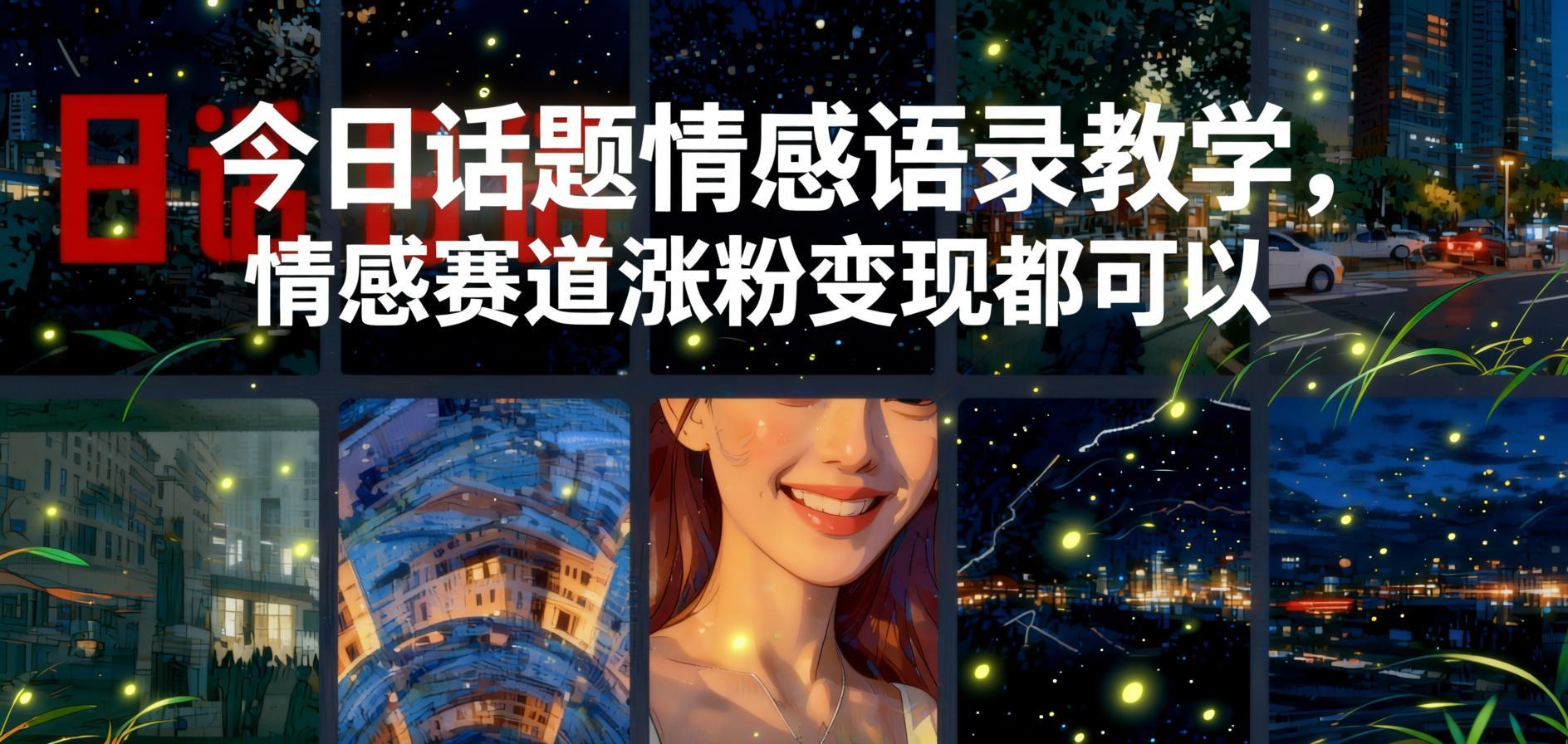今日话题情感语录教学：情感赛道快速涨粉，轻松实现内容变现（哈）- 哈蒙副业社