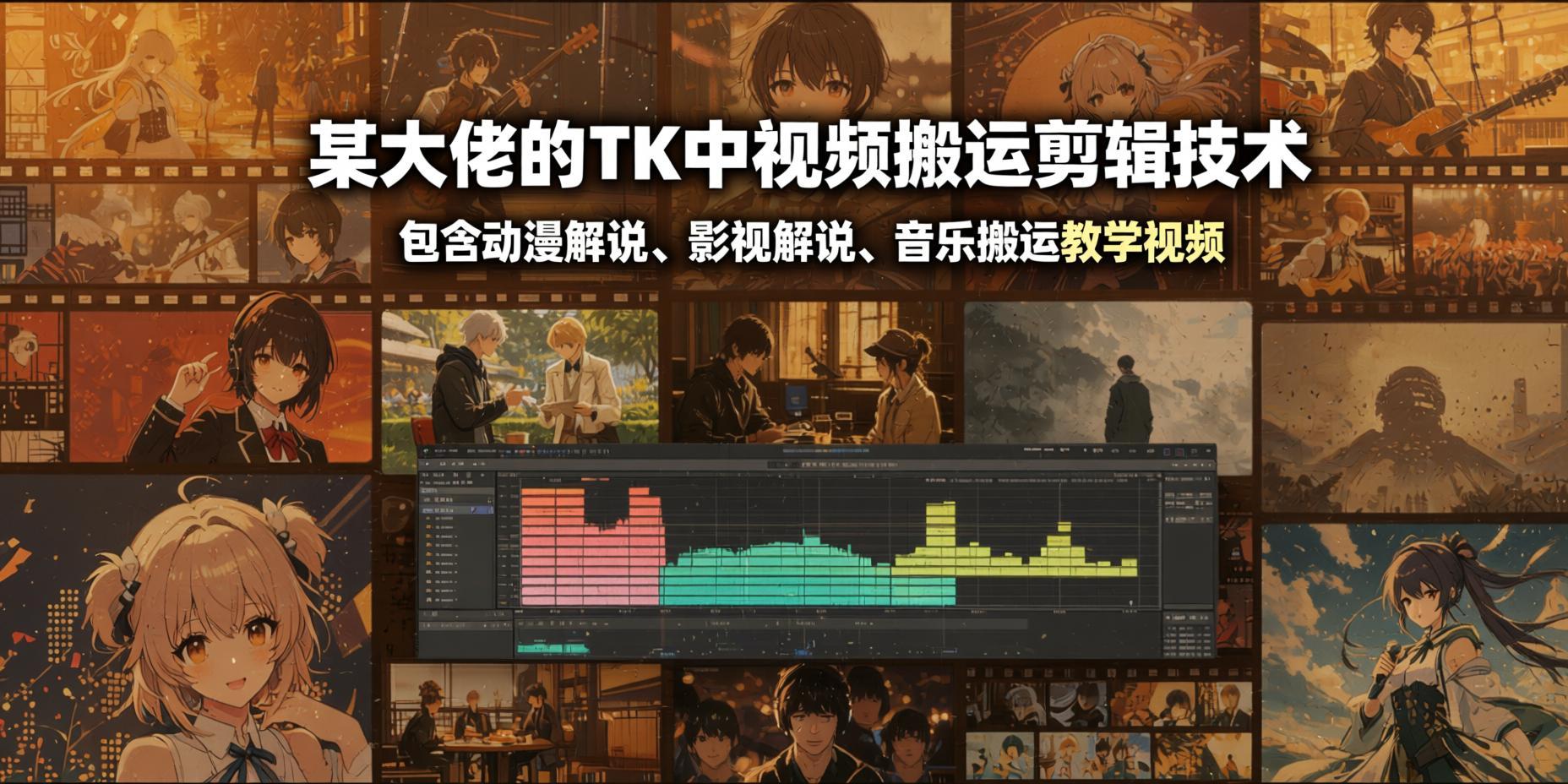 TK中视频搬运剪辑全套教程:动漫解说+影视解说+音乐搬运实战(哈)- 哈蒙副业社