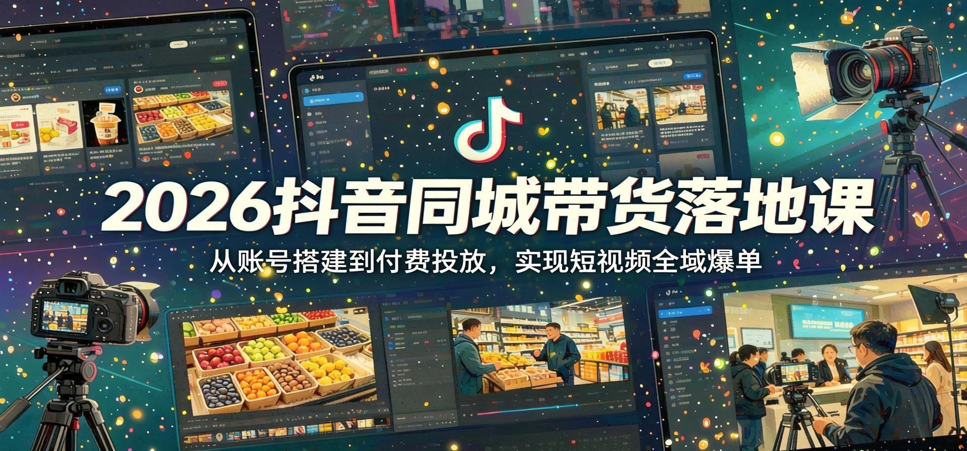 2026抖音同城带货实战课：从起号到付费投流，打通短视频全域爆单（哈）- 哈蒙副业社