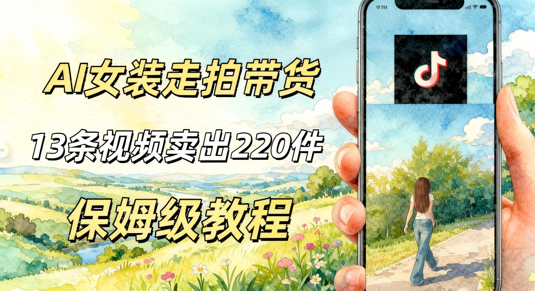 AI走拍女装带货，13条作品卖出140件，佣金2200+，操作拆解（哈）- 哈蒙副业社