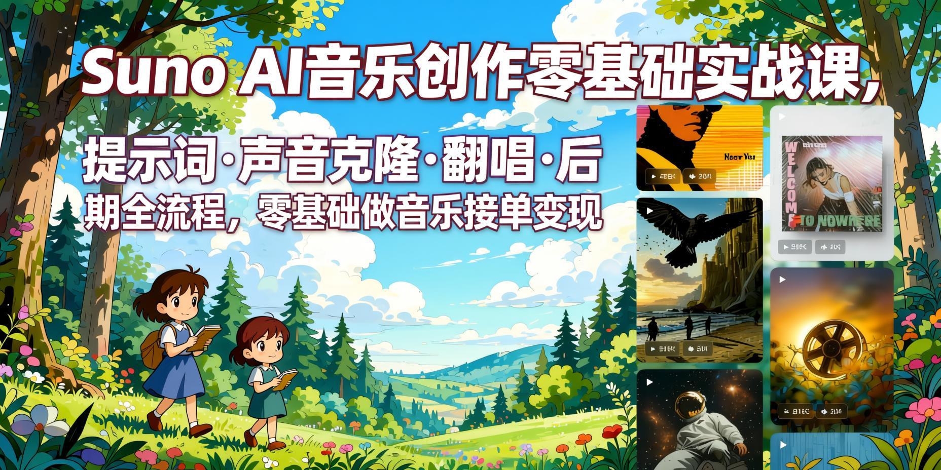 Suno AI音乐创作全流程实战：零基础做原创音乐，接单变现路径拆解（哈）- 哈蒙副业社