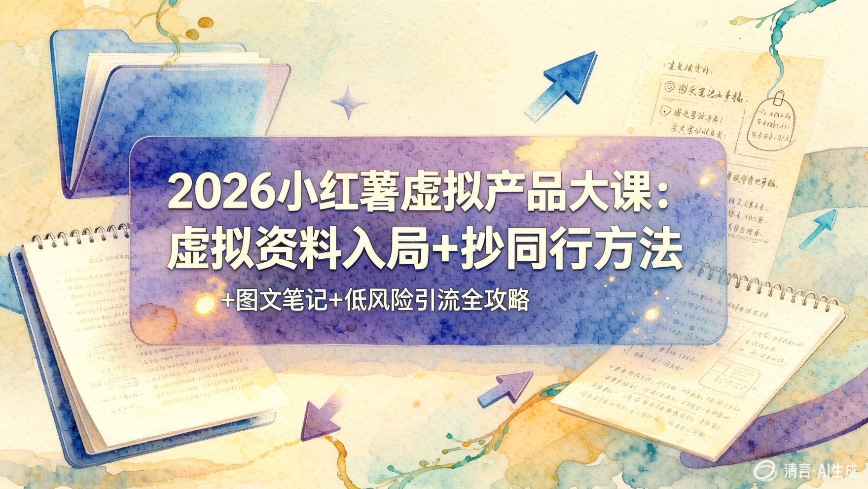 2026小红书虚拟资料实操全攻略：零基础入局+对标复制+图文笔记+安全引流- 哈蒙副业社