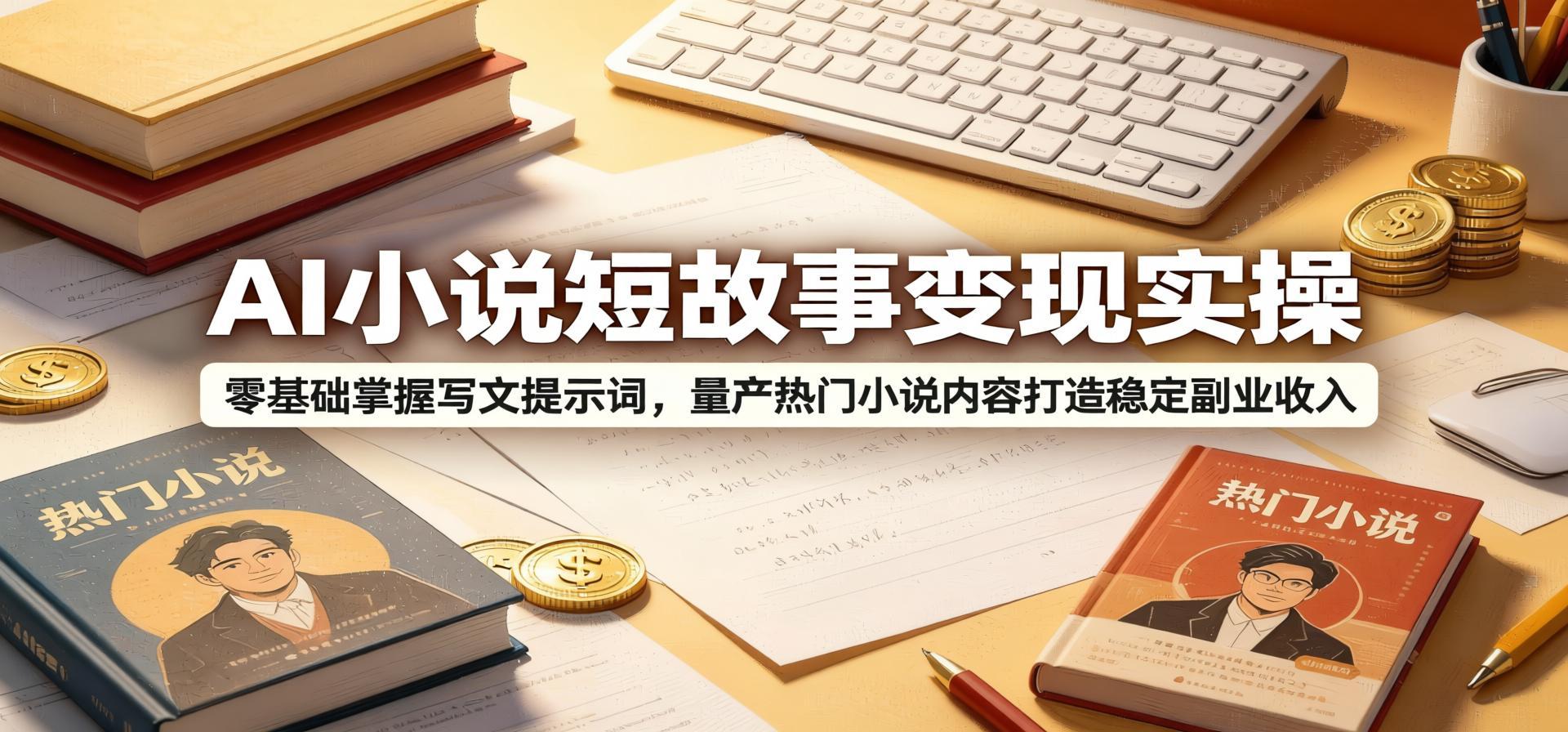 2026AI小说短故事变现全套教程：零基础学会写文提示词，批量产出热门内容（哈）- 哈蒙副业社