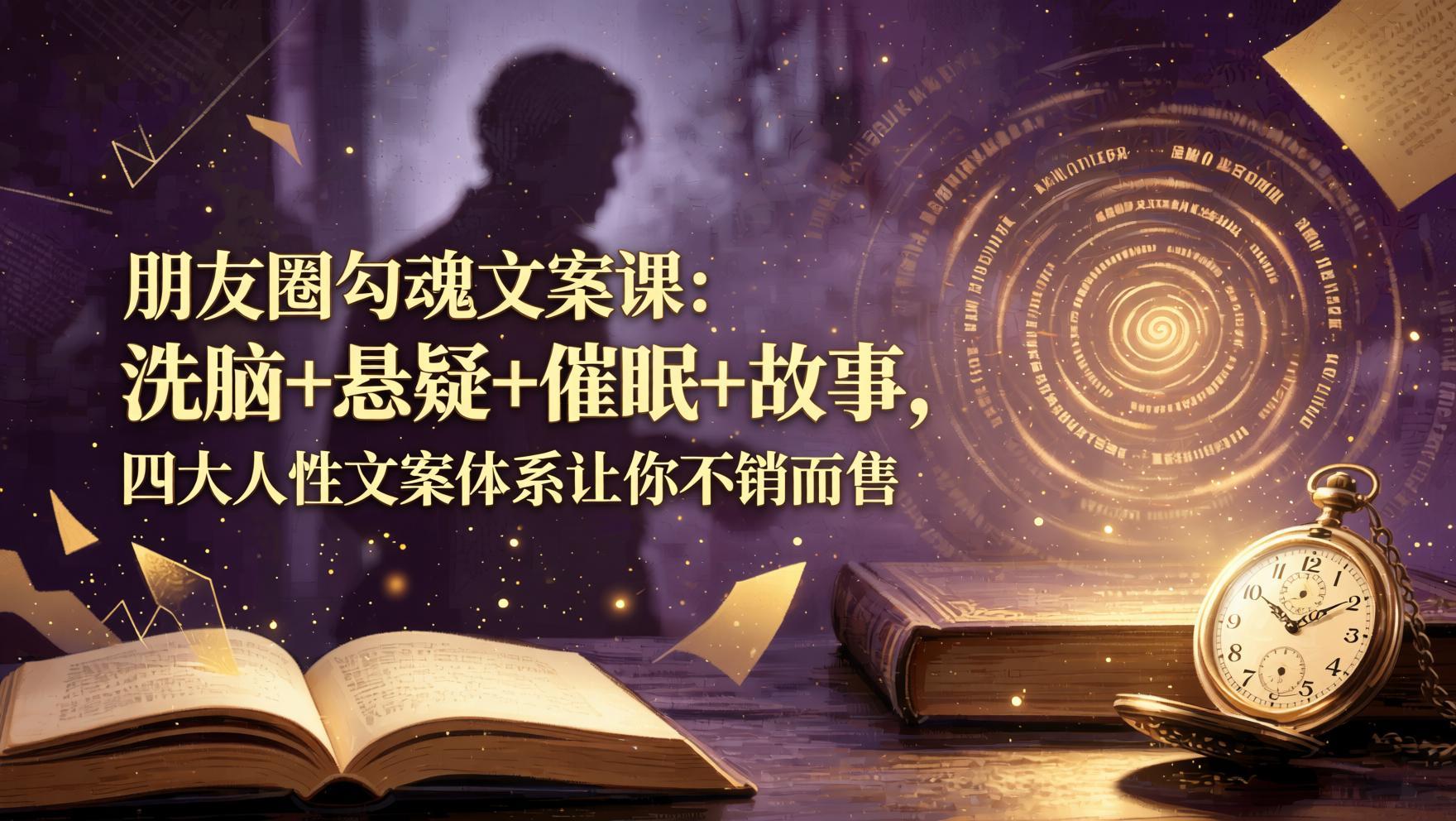 朋友圈勾魂文案实战课：洗脑+悬疑+催眠+故事，四大人性文案体系实现不销而售（哈）- 哈蒙副业社