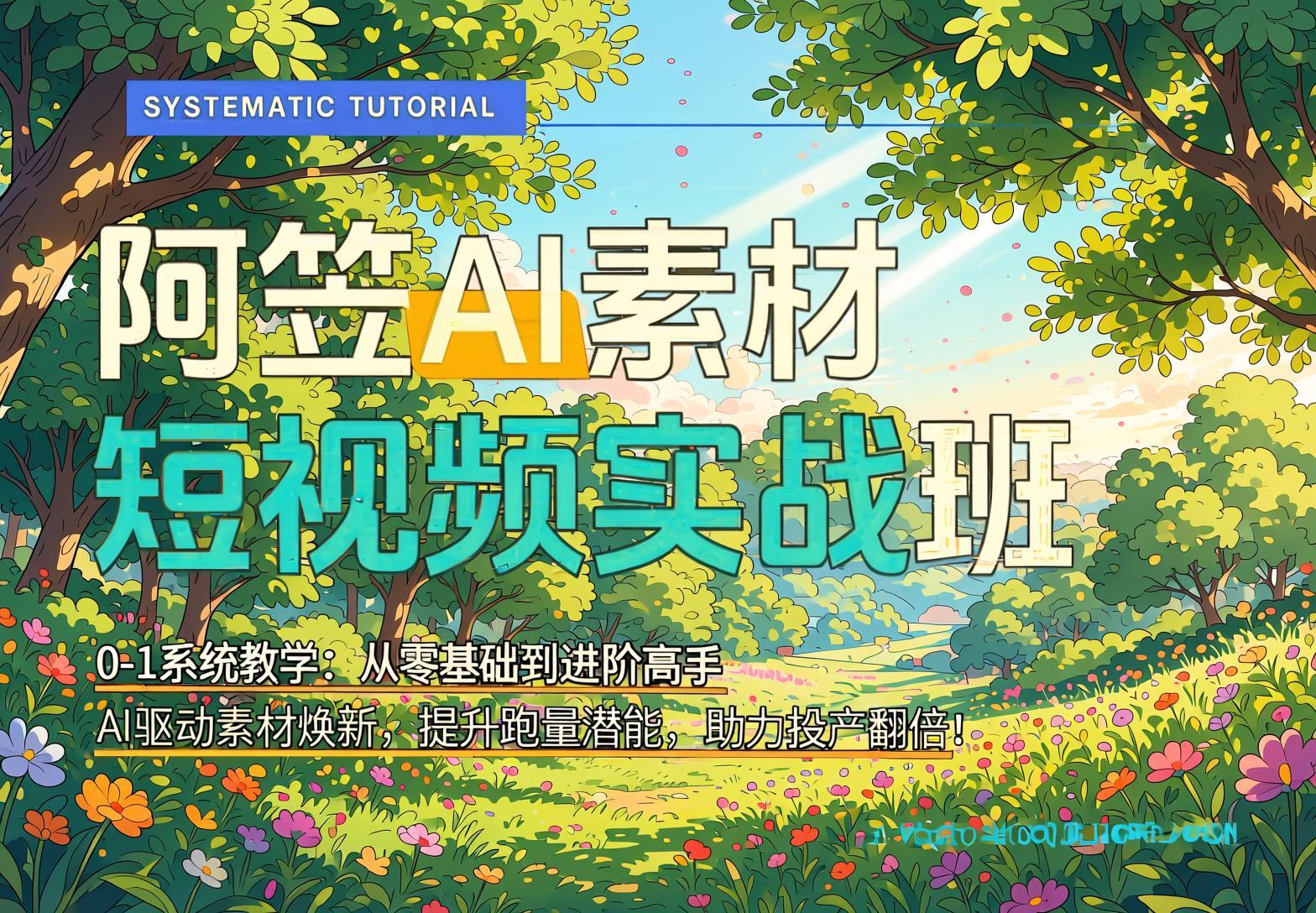AI视频素材实战班：0-1系统教学从零基础到进阶高手，AI驱动素材焕新提升跑量潜能（哈）- 哈蒙副业社