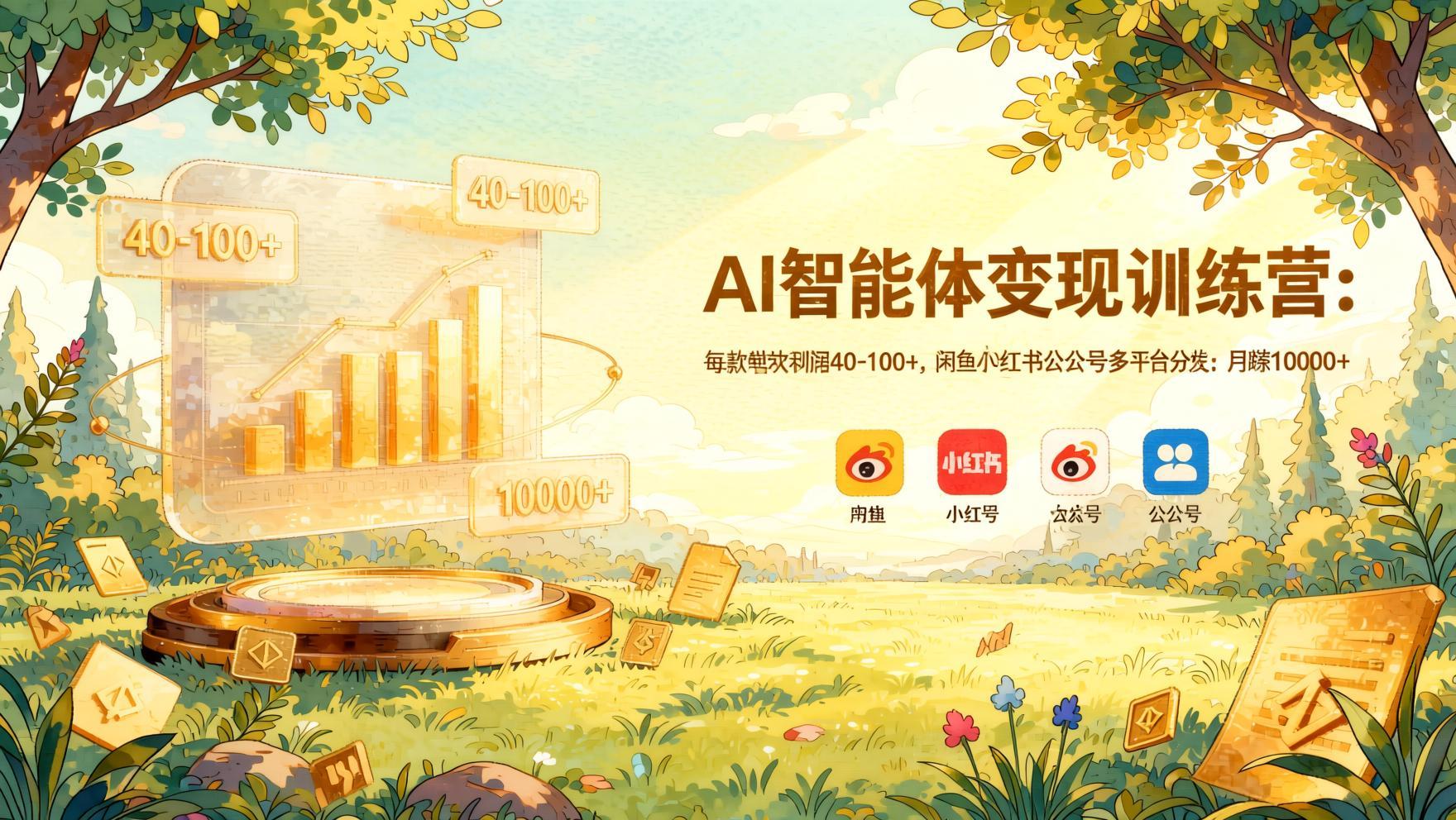 AI智能体多平台变现，零基础可做每单利润40+，月入五位数（哈）- 哈蒙副业社