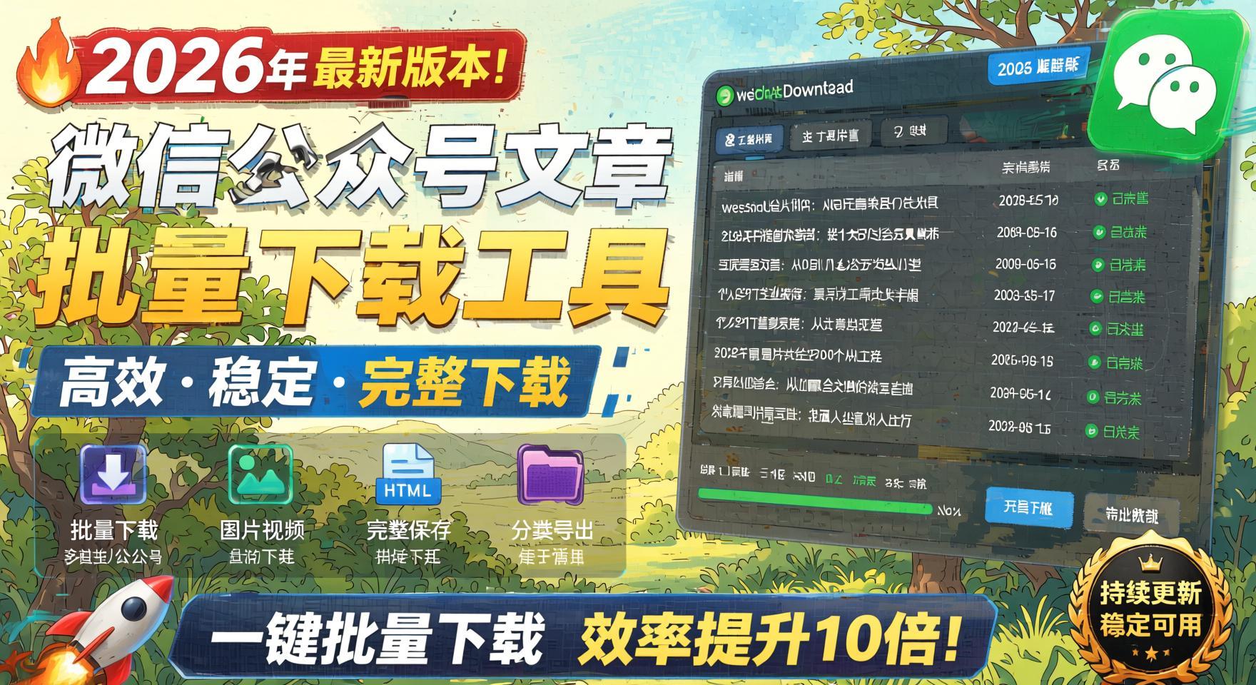 2026年最新版本！微信公众号文章批量下载工具，支持公众号视频、音频、图片一键下载- 哈蒙副业社