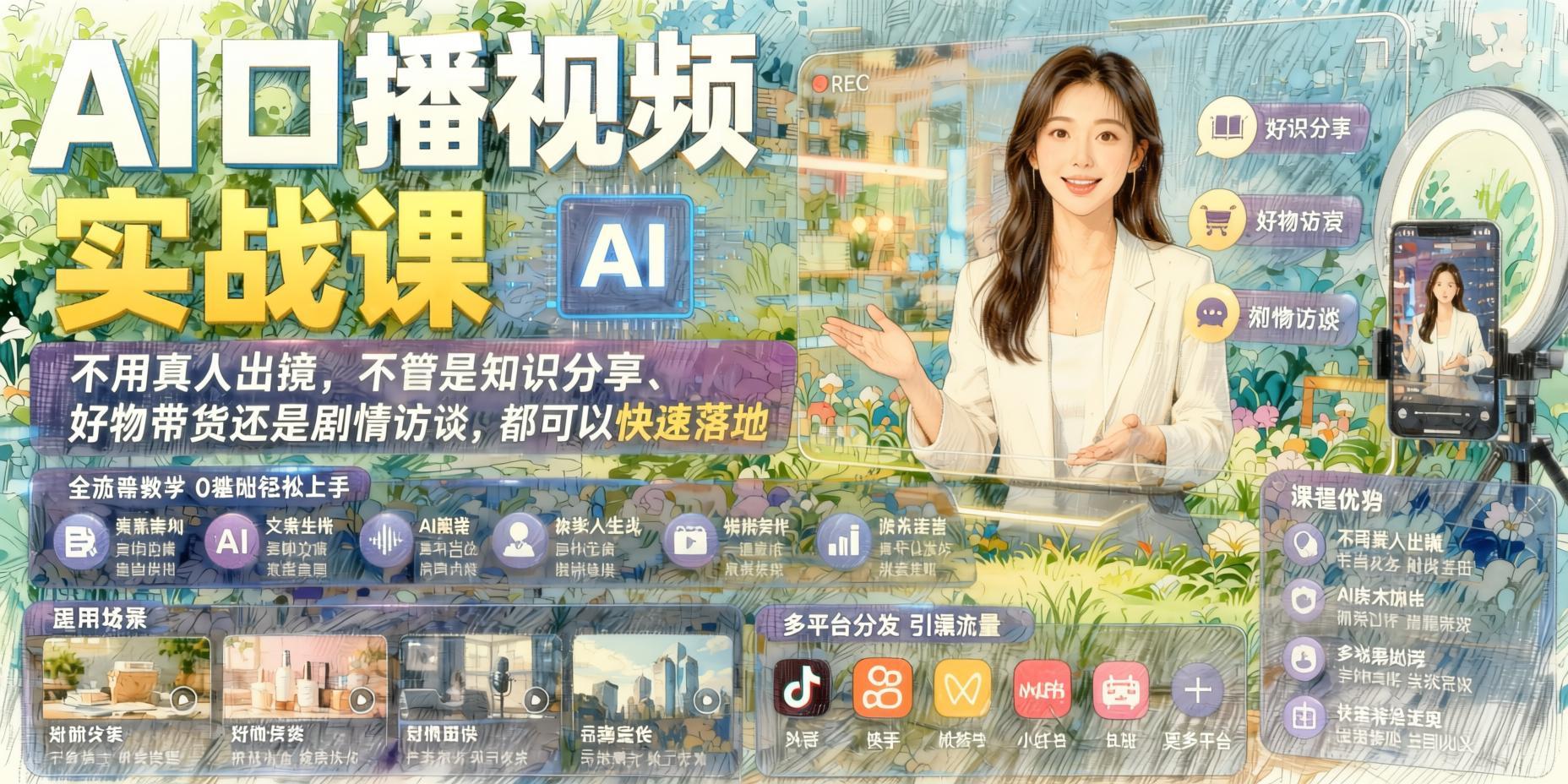 AI虚拟口播短视频全攻略：零真人出镜，知识带货访谈一站式出片（哈）- 哈蒙副业社