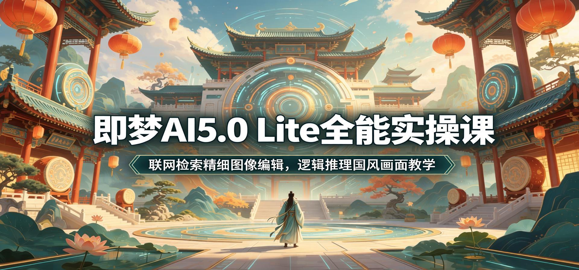 即梦AI 5.0 Lite全能实战课：联网搜图+精准修图+逻辑推演，国风美学一键生成（哈）- 哈蒙副业社