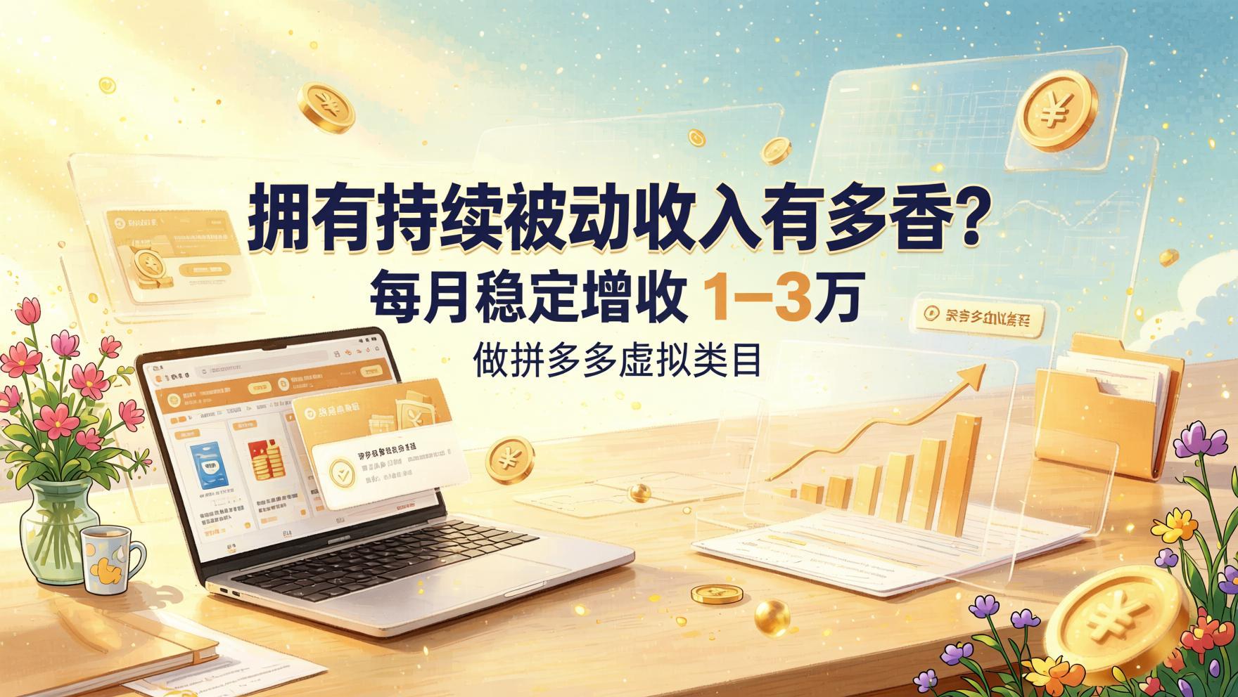 拼多多虚拟类目副业实操：持续被动收入，每月稳定增收1-3万（哈）- 哈蒙副业社