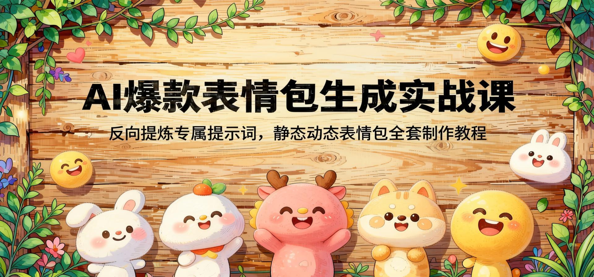AI表情包定制全流程，反向提炼提示词核心技法，零基础产出静态动态爆款（哈）- 哈蒙副业社