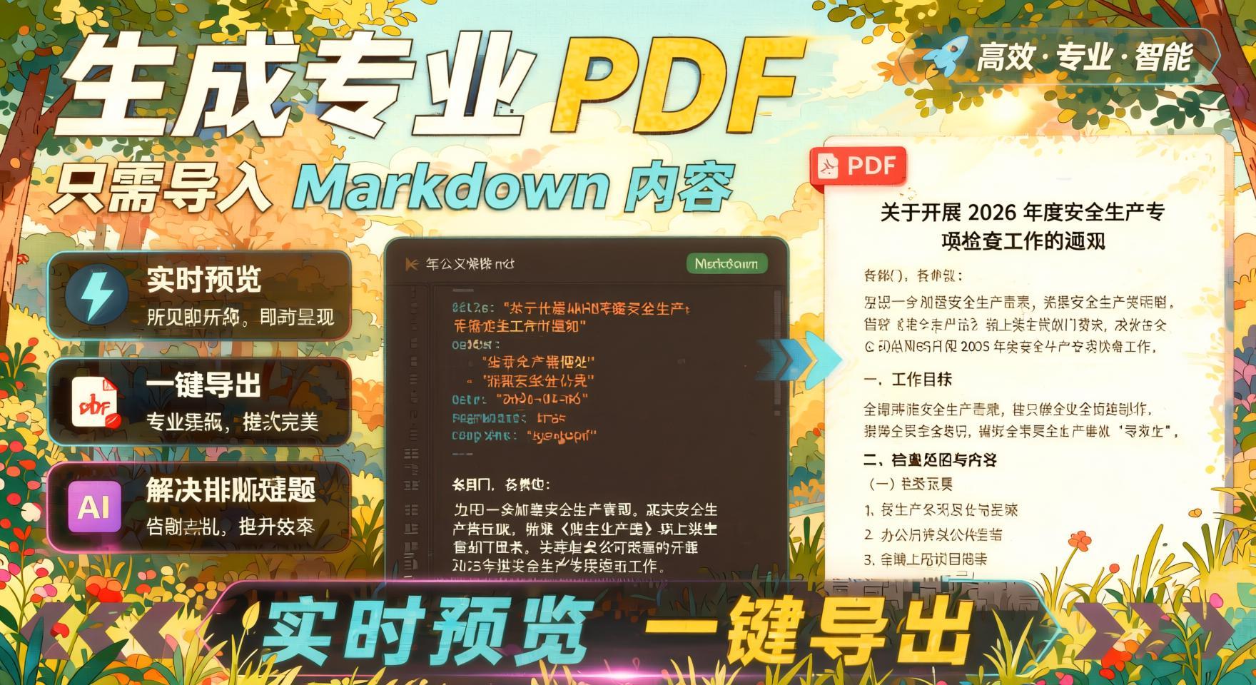 只需导入Markdown内容，实时预览一键导出专业PDF！轻松解决AI生成内容排版问题- 哈蒙副业社